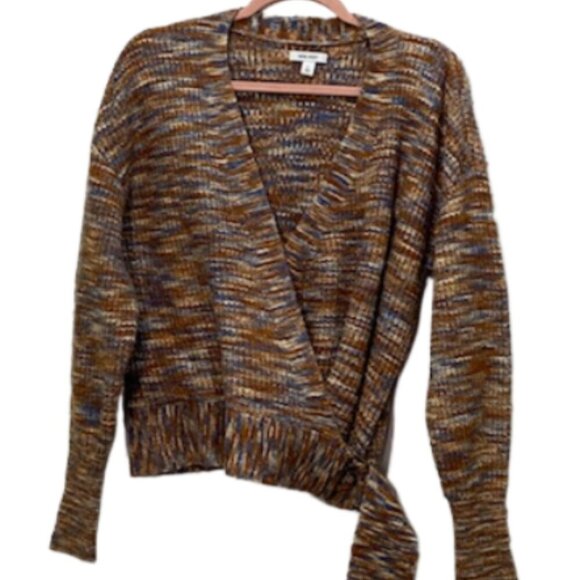 NINE WEST Womens Knit Wrap Surplice Cardigan Sweater Size L Boho Hippie Cabin - Picture 4 of 8